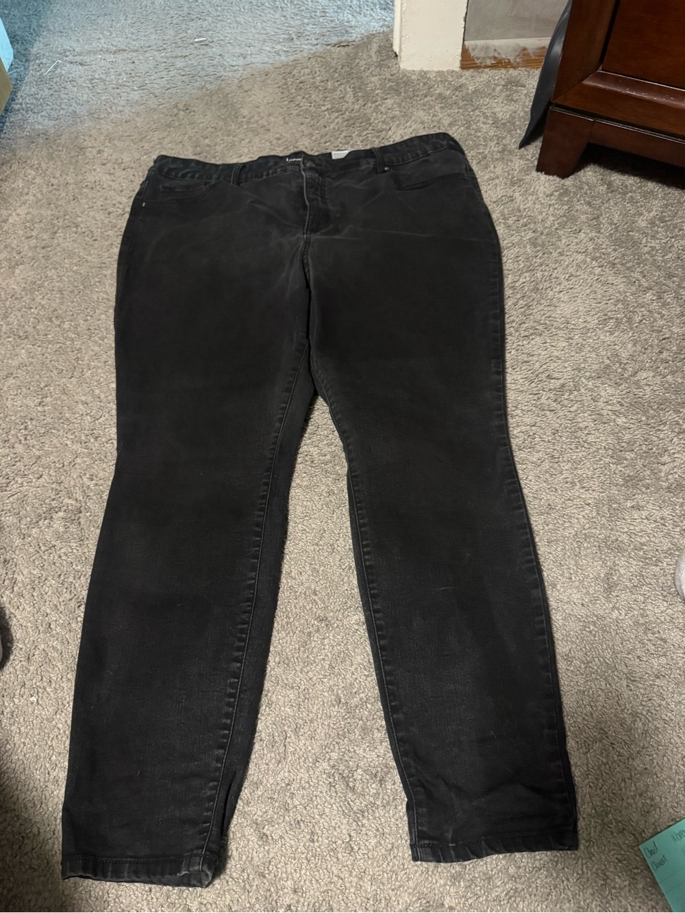Terra & Sky Black High Waisted Skinny Jeans